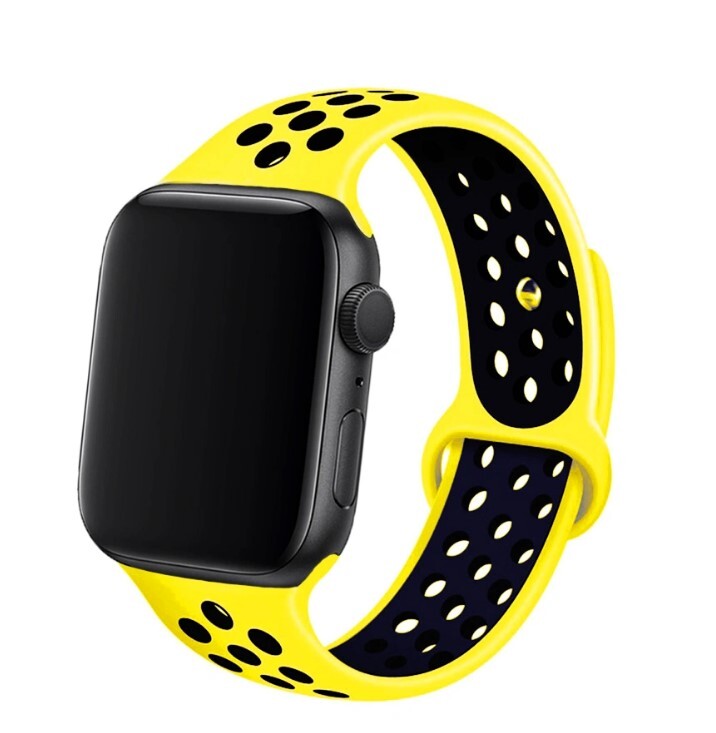 Ремешок силиконовый перфорированный NK для Apple Watch 38/40мм (38), желтый+темно-синий
Ремешок силиконовый перфорированный NK для Apple Watch 38/40мм (38), желтый+темно-синий
