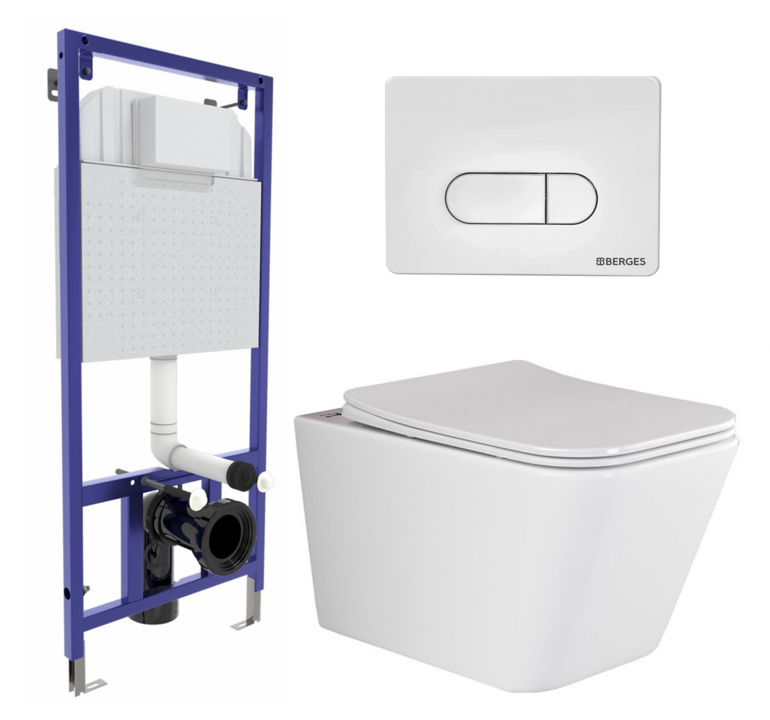 Комплект: инсталляция Berges Wasserhaus Novum + унитаз Metric Rimless + кнопка, 558727
Комплект: инсталляция Berges Wasserhaus Novum + унитаз Metric Rimless + кнопка, 558727