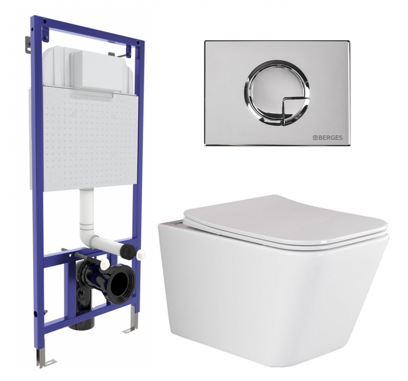 Комплект: инсталляция Berges Wasserhaus Novum + унитаз Metric Rimless + кнопка, 558640
Комплект: инсталляция Berges Wasserhaus Novum + унитаз Metric Rimless + кнопка, 558640