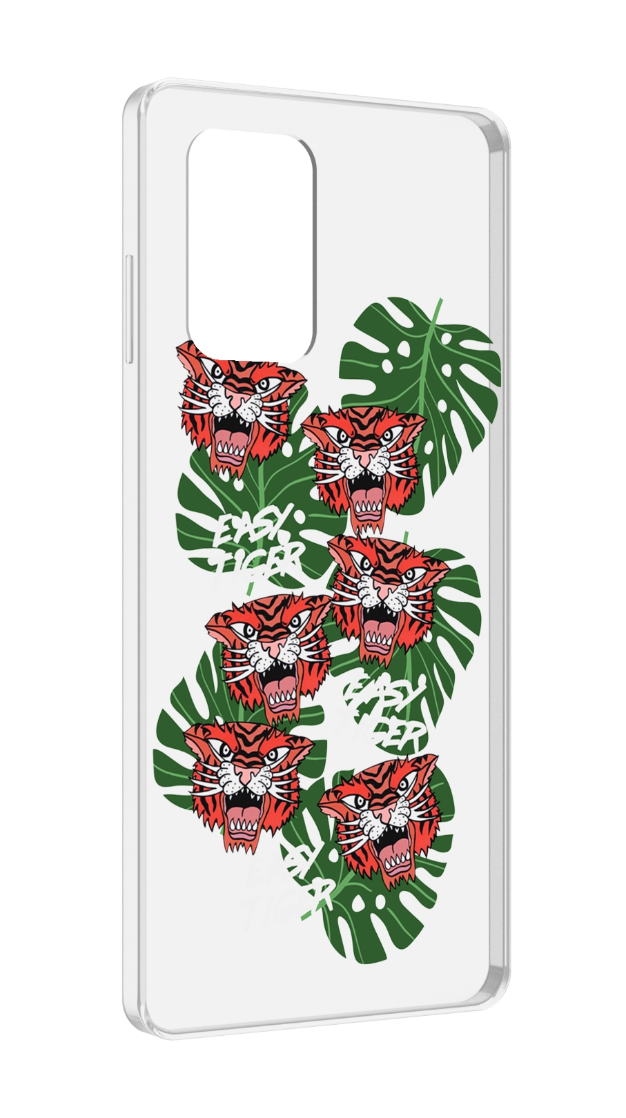 Чехол MyPads красные-тигры для ZTE Blade A72 / ZTE Blade V40 Vita, Прозрачный, Tocco