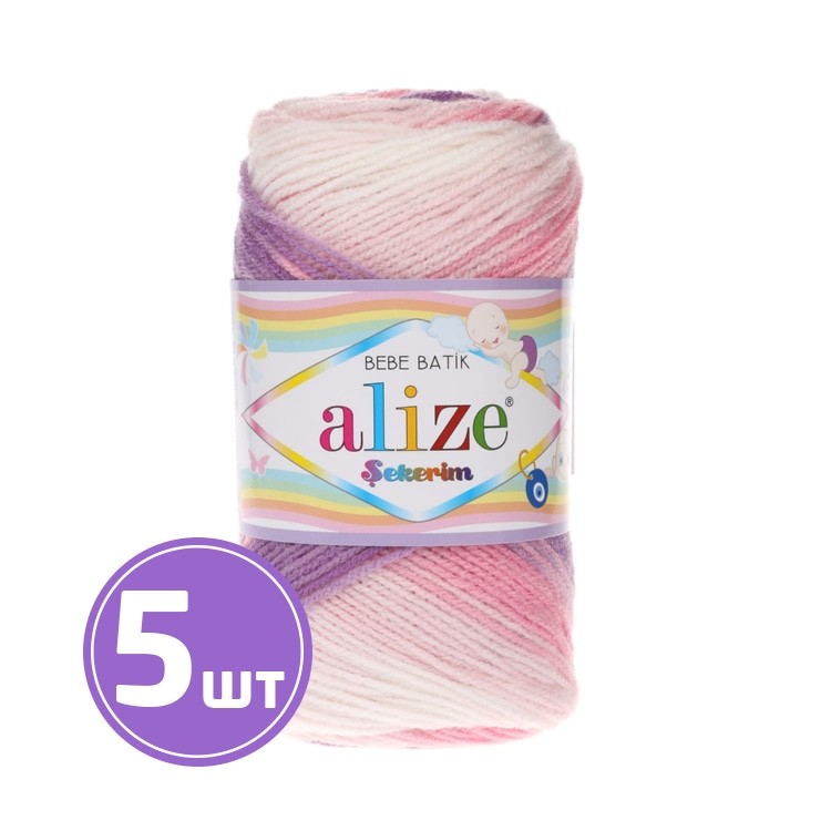 Пряжа ALIZE Sekerim bebe batik 2135, розовый-сиреневый-белый, 5 шт. по 100 г, Разноцветный
Пряжа ALIZE Sekerim bebe batik 2135, розовый-сиреневый-белый, 5 шт. по 100 г, Разноцветный
