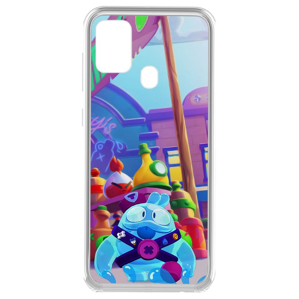 Чехол-накладка Brawl Stars-Скуик для Samsung Galaxy A21s (A217), Прозрачный 
Чехол-накладка Brawl Stars-Скуик для Samsung Galaxy A21s (A217), Прозрачный