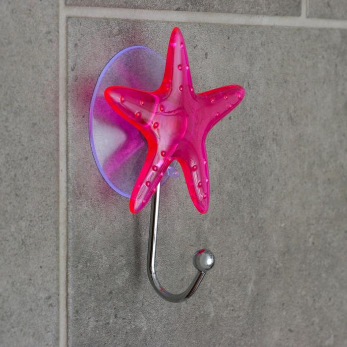 фото Крючок на вакуумной присоске «звезда», цвет микс