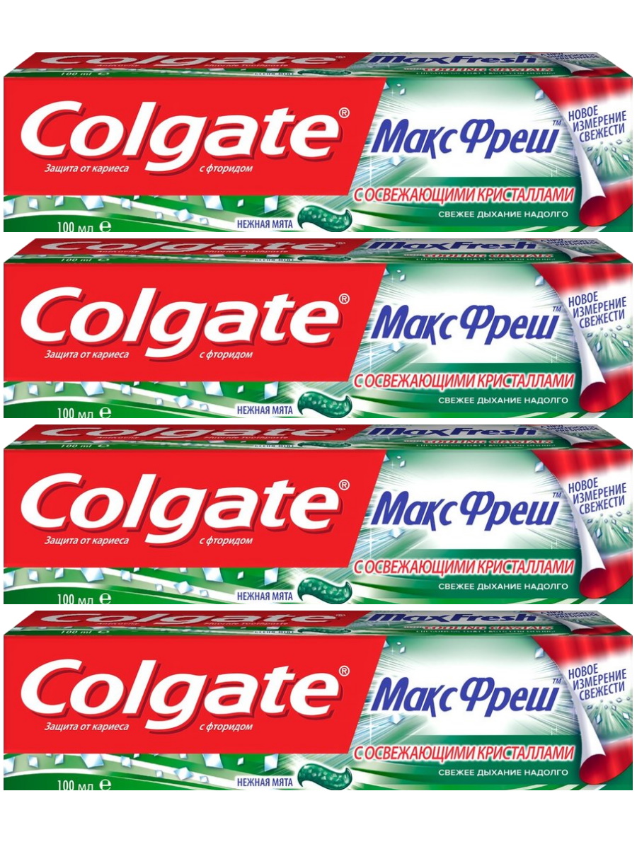 Комплект Зубная паста Colgate Макс фреш Нежная мята 100 мл х 4 шт., МАКС ФРЕШ Нежная мята
Комплект Зубная паста Colgate Макс фреш Нежная мята 100 мл х 4 шт., МАКС ФРЕШ Нежная мята