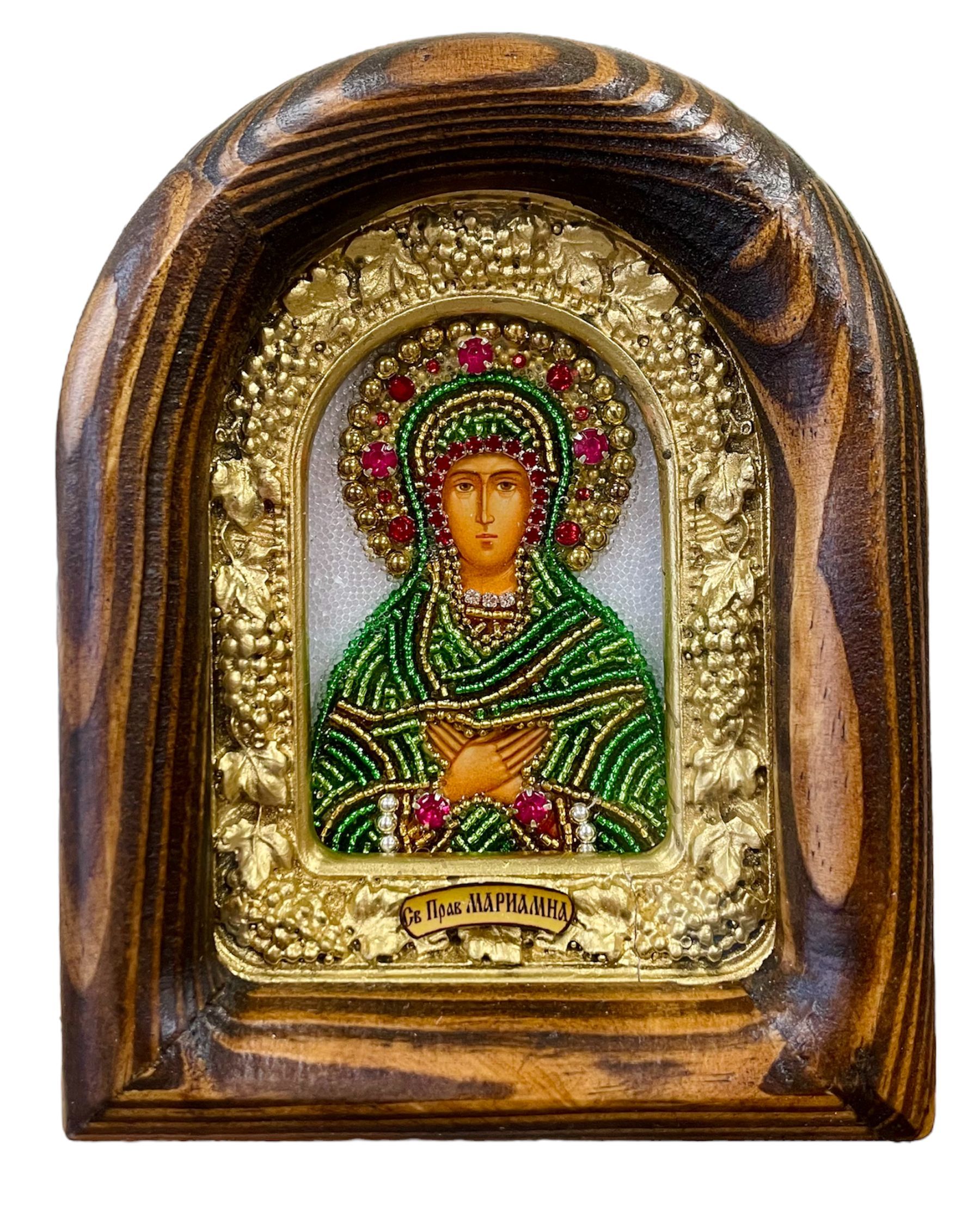 Икона Дивеевская Мариамна (Мария), Праведная, из бисера и натуральных камней, 11х14 см
Икона Дивеевская Мариамна (Мария), Праведная, из бисера и натуральных камней, 11х14 см