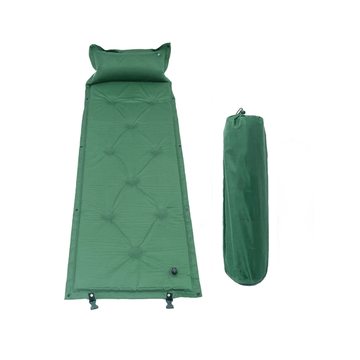 фото Влагостойкий мат с наполнителем и надувной подушкой, зеленый , shamoon sm-mp-02
