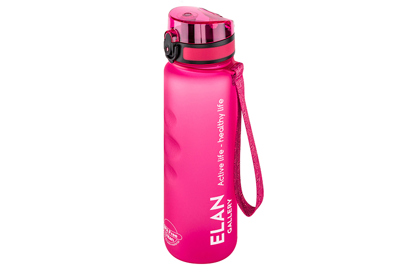 фото Бутылка для воды 1000 мл elan gallery style matte, с углублениями для пальцев, фуксия