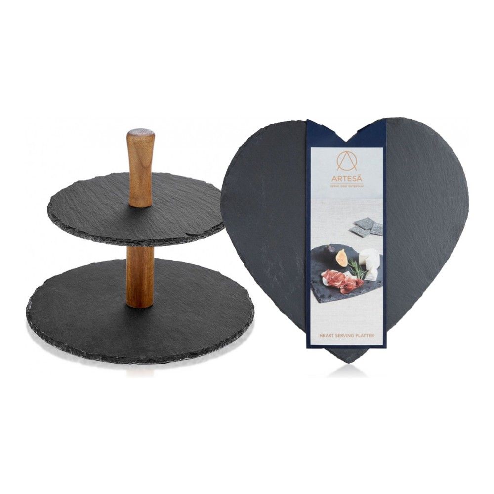 Набор: этажерка двухъярусная Walmer Slate доска Kitchen Craft Artesà Heart Shaped
Набор: этажерка двухъярусная Walmer Slate доска Kitchen Craft Artesà Heart Shaped