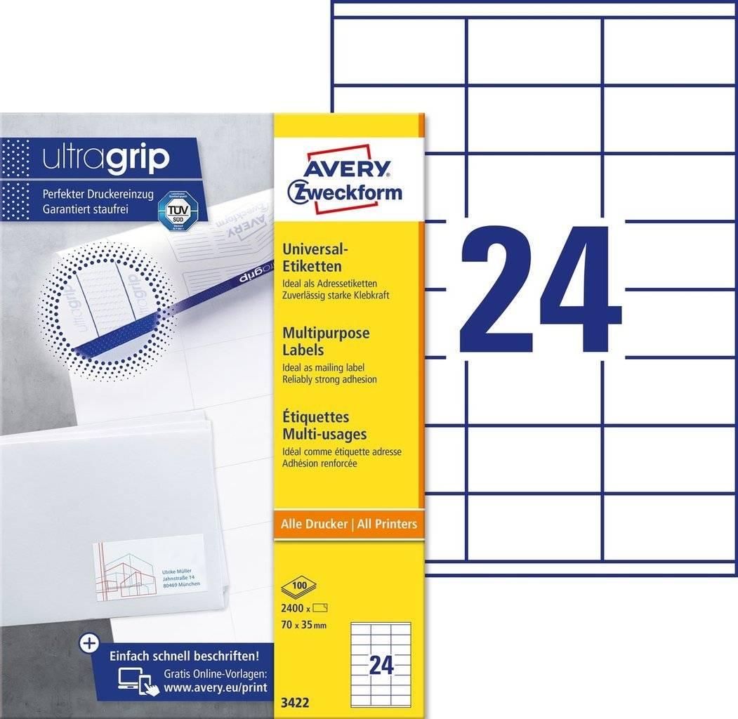Avery Zweckform Этикетки Avery Zweckform 3422 A4 70x35мм 24шт на листе/70г/м2/100л./белый
Avery Zweckform Этикетки Avery Zweckform 3422 A4 70x35мм 24шт на листе/70г/м2/100л./белый