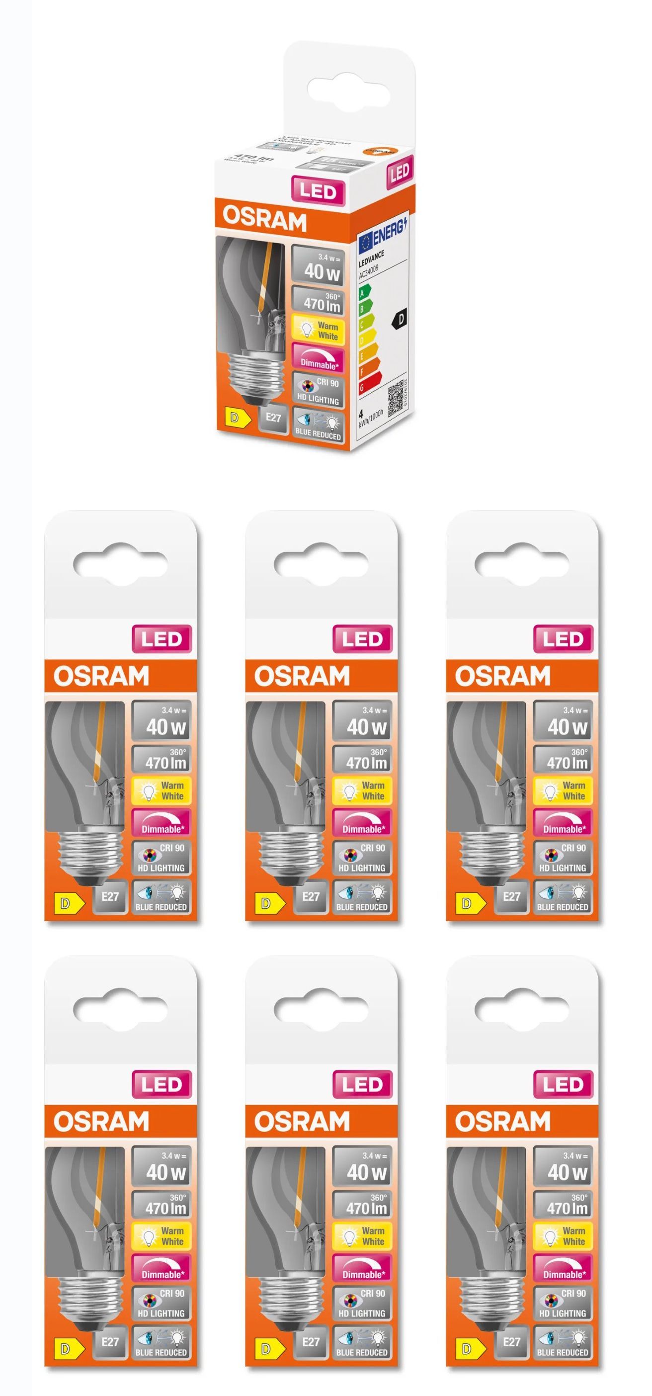Лампа светодиодная OSRAM Шар 3.4Вт 230В E27 470Лм 2700К теплый белый Диммируемая 6шт, Шар 3.4Вт 230В E27 470Лм 2700К Диммируемая Филамент
Лампа светодиодная OSRAM Шар 3.4Вт 230В E27 470Лм 2700К теплый белый Диммируемая 6шт, Шар 3.4Вт 230В E27 470Лм 2700К Диммируемая Филамент