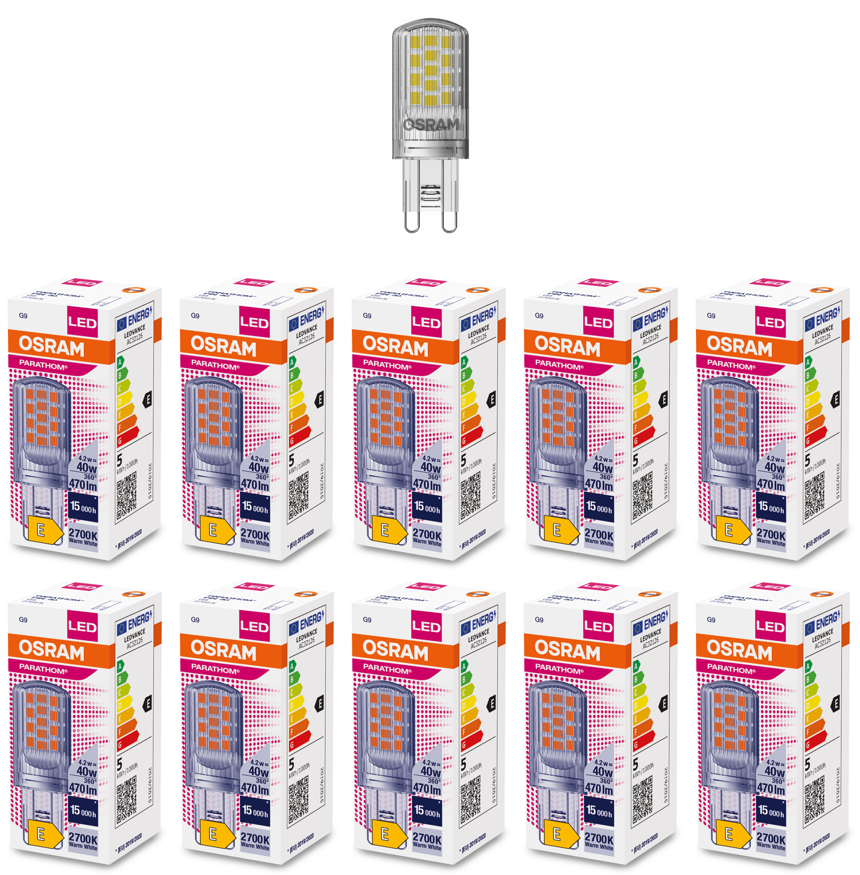Лампочка светодиодная OSRAM Капсула G9 4,2Вт 220В 470Лм 2700К Теплый белый, упак. 10шт, Капсула G9 4,2Вт 220В 470Лм 2700К
Лампочка светодиодная OSRAM Капсула G9 4,2Вт 220В 470Лм 2700К Теплый белый, упак. 10шт, Капсула G9 4,2Вт 220В 470Лм 2700К