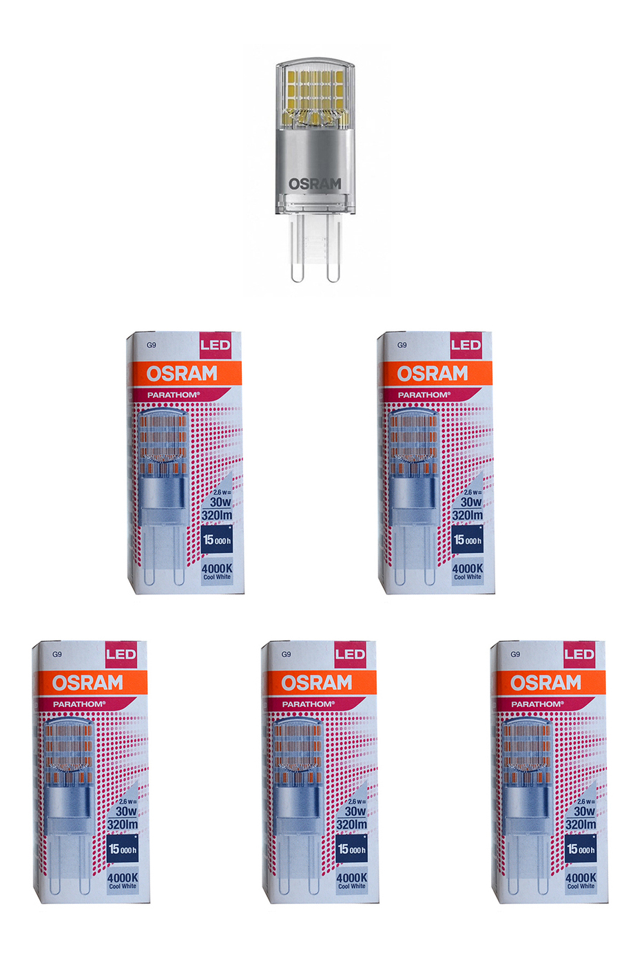 Лампочка светодиодная OSRAM Капсула G9 2,6Вт 220В 320Лм 4000К Дневной белый, упак. 5шт, Капсула G9 2,6Вт 220В 320Лм 4000К
Лампочка светодиодная OSRAM Капсула G9 2,6Вт 220В 320Лм 4000К Дневной белый, упак. 5шт, Капсула G9 2,6Вт 220В 320Лм 4000К