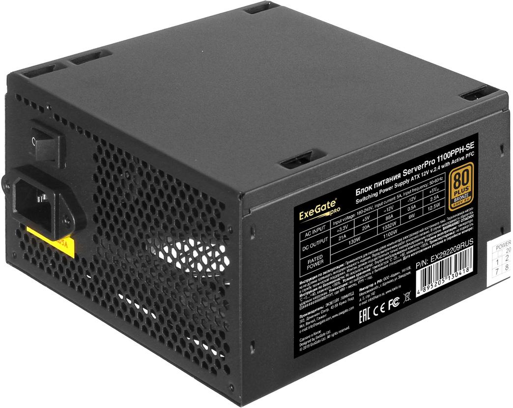 Exegate Серверный БП 1100W ExeGate ServerPRO 80 PLUS® Bronze 1100PPH-SE (ATX, for 3U+ case
Exegate Серверный БП 1100W ExeGate ServerPRO 80 PLUS® Bronze 1100PPH-SE (ATX, for 3U+ case