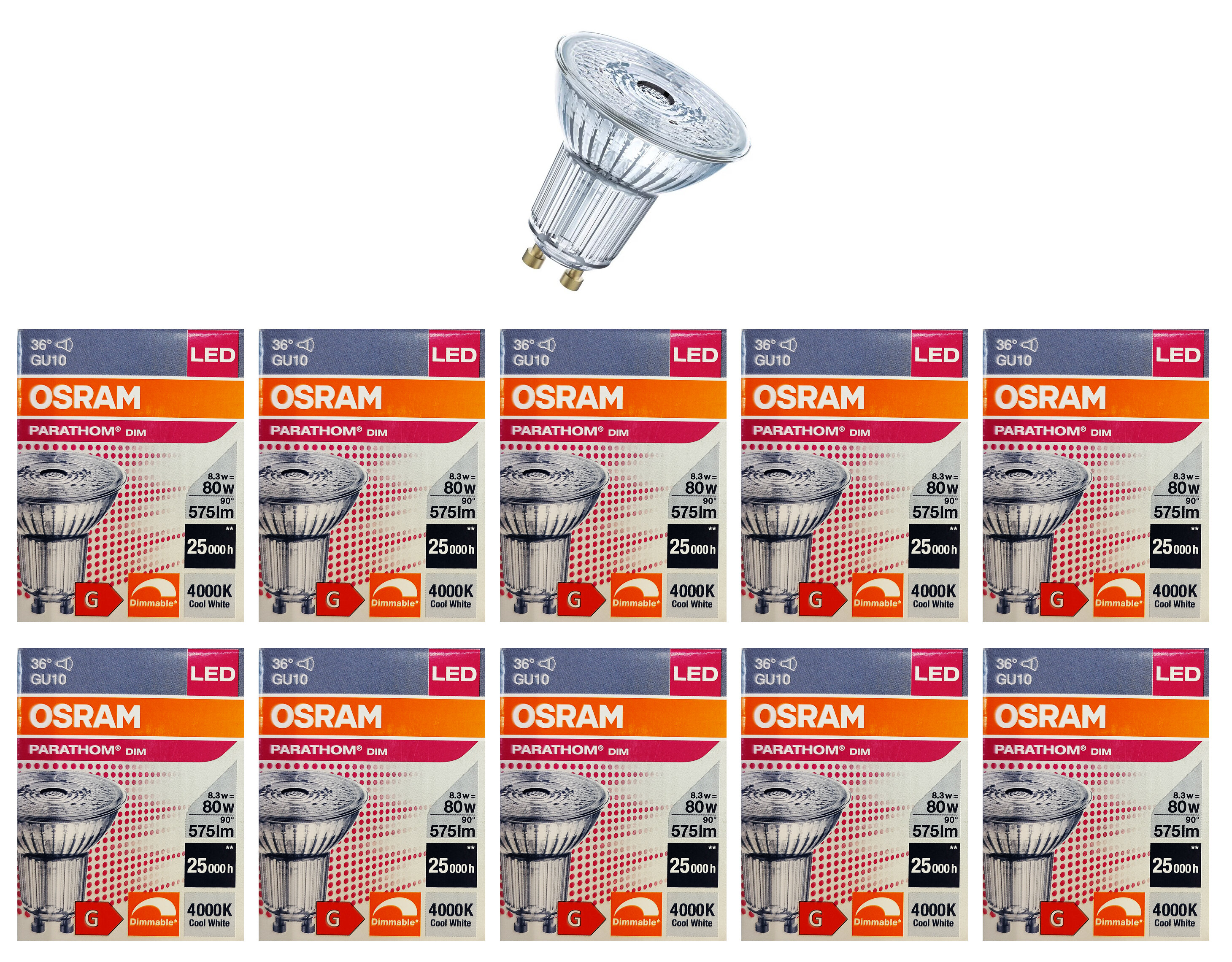 Лампочка светодиодная Osram Софит PAR16 GU10 8,3Вт 220В 575Лм 4000К Дневной белый 10шт, Софит PAR16 GU10 Диммируемая 8,3Вт 220В 575Лм 4000К
Лампочка светодиодная Osram Софит PAR16 GU10 8,3Вт 220В 575Лм 4000К Дневной белый 10шт, Софит PAR16 GU10 Диммируемая 8,3Вт 220В 575Лм 4000К