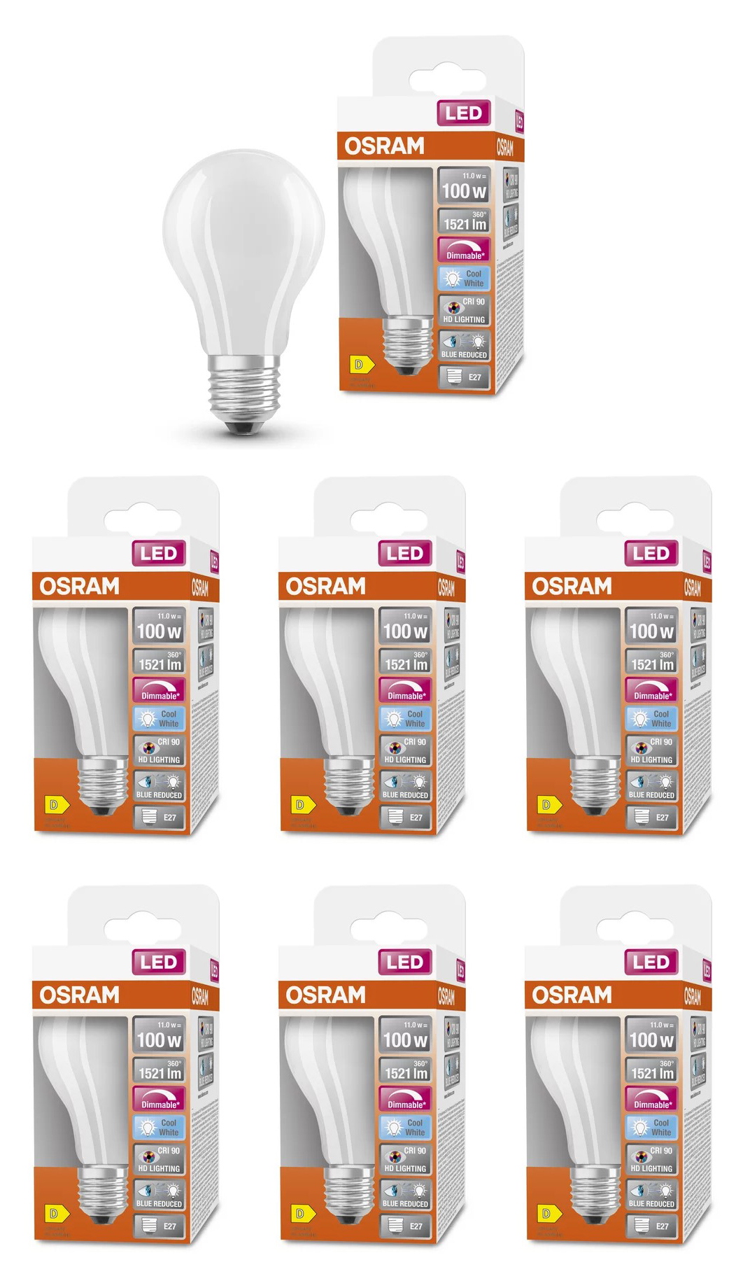 Лампа светодиодная Osram матовая 11Вт 220В E27 1521Лм 4000К нейтральный белый упак. 6шт, Груша мат. 11Вт 220В E27 1521Лм 4000К нейтральный Диммируемая Филамент
Лампа светодиодная Osram матовая 11Вт 220В E27 1521Лм 4000К нейтральный белый упак. 6шт, Груша мат. 11Вт 220В E27 1521Лм 4000К нейтральный Диммируемая Филамент