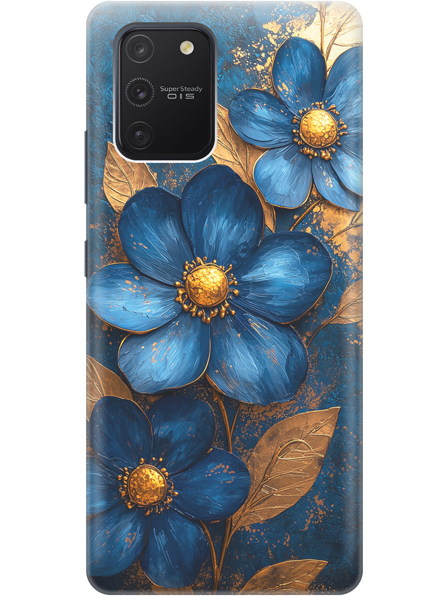 Силиконовый чехол на Samsung Galaxy S10 Lite с принтом "Синие цветы, золотые листья", Прозрачный;золотистый;синий, 722694723
Силиконовый чехол на Samsung Galaxy S10 Lite с принтом "Синие цветы, золотые листья", Прозрачный;золотистый;синий, 722694723
