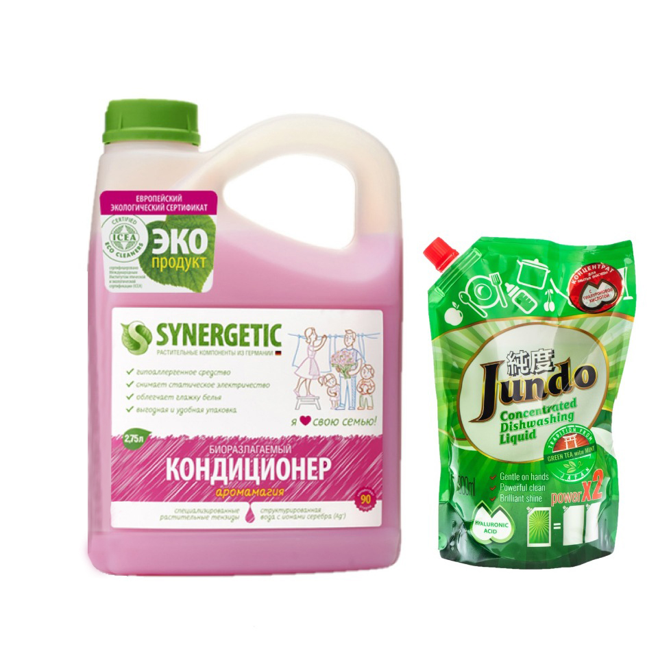 Кондиционер д/белья Synergetic Аромамагия 2,75л+Гель д/мытья посуды Jundo Green tea 0,8л
Кондиционер д/белья Synergetic Аромамагия 2,75л+Гель д/мытья посуды Jundo Green tea 0,8л