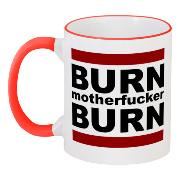 фото Кружка printio с цветной ручкой и ободком burn!