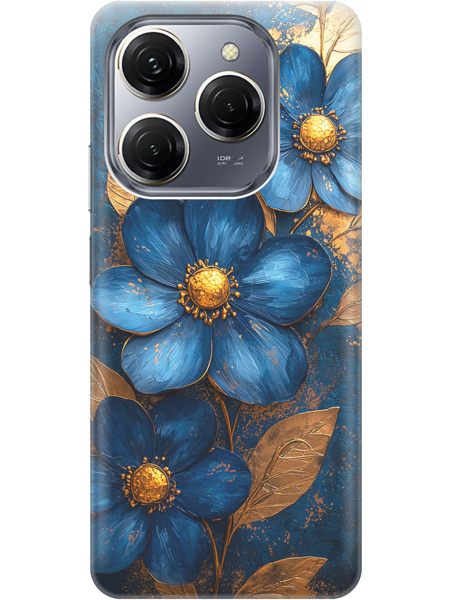 Силиконовый чехол на Tecno Spark 20 Pro с принтом "Синие цветы, золотые листья", Прозрачный;золотистый;синий, 779829023
Силиконовый чехол на Tecno Spark 20 Pro с принтом "Синие цветы, золотые листья", Прозрачный;золотистый;синий, 779829023