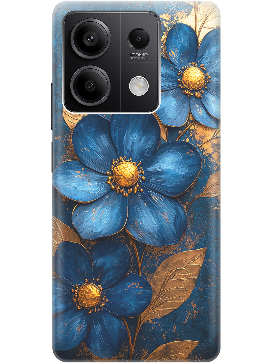 Силиконовый чехол на Xiaomi Redmi Note 13 5g с принтом "Синие цветы, золотые листья", Прозрачный;золотистый;синий, 776587023
Силиконовый чехол на Xiaomi Redmi Note 13 5g с принтом "Синие цветы, золотые листья", Прозрачный;золотистый;синий, 776587023