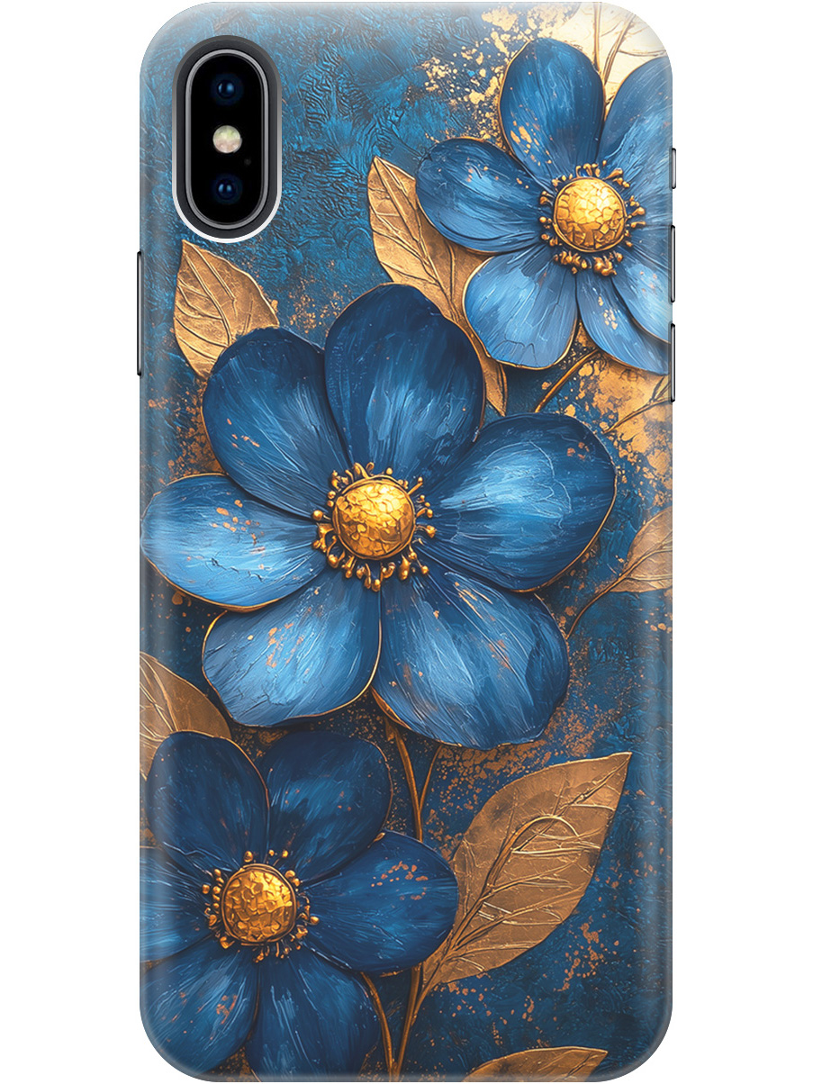 Силиконовый чехол на Apple iPhone Xs/X с принтом "Синие цветы, золотые листья", Прозрачный;золотистый;синий, 715365423
Силиконовый чехол на Apple iPhone Xs/X с принтом "Синие цветы, золотые листья", Прозрачный;золотистый;синий, 715365423
