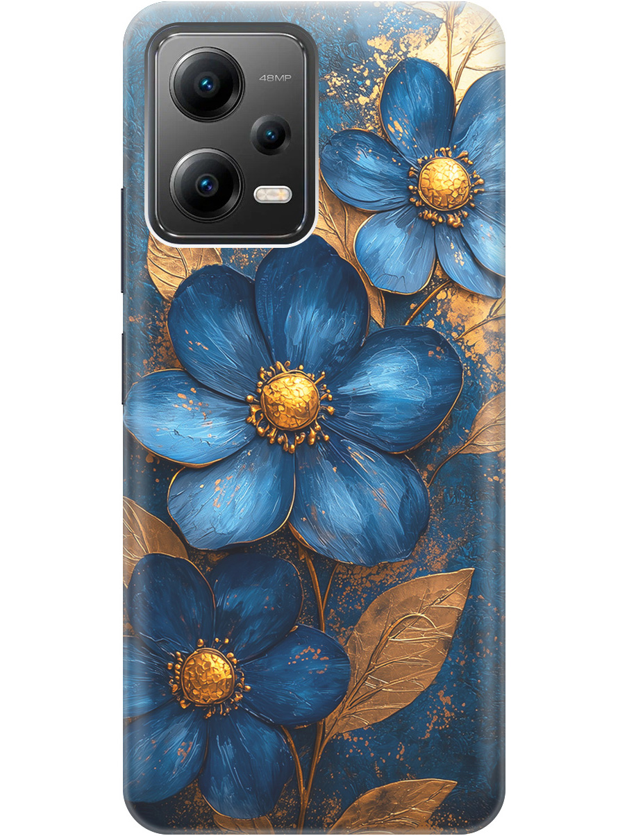 Силиконовый чехол на Xiaomi Poco X5 5G с принтом "Синие цветы, золотые листья", Прозрачный;золотистый;синий, 767959623
Силиконовый чехол на Xiaomi Poco X5 5G с принтом "Синие цветы, золотые листья", Прозрачный;золотистый;синий, 767959623