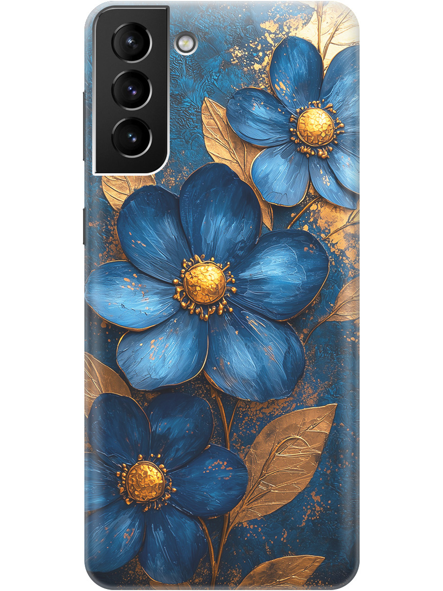 Силиконовый чехол на Samsung Galaxy S21+ с принтом "Синие цветы, золотые листья", Прозрачный;золотистый;синий, 724127523
Силиконовый чехол на Samsung Galaxy S21+ с принтом "Синие цветы, золотые листья", Прозрачный;золотистый;синий, 724127523