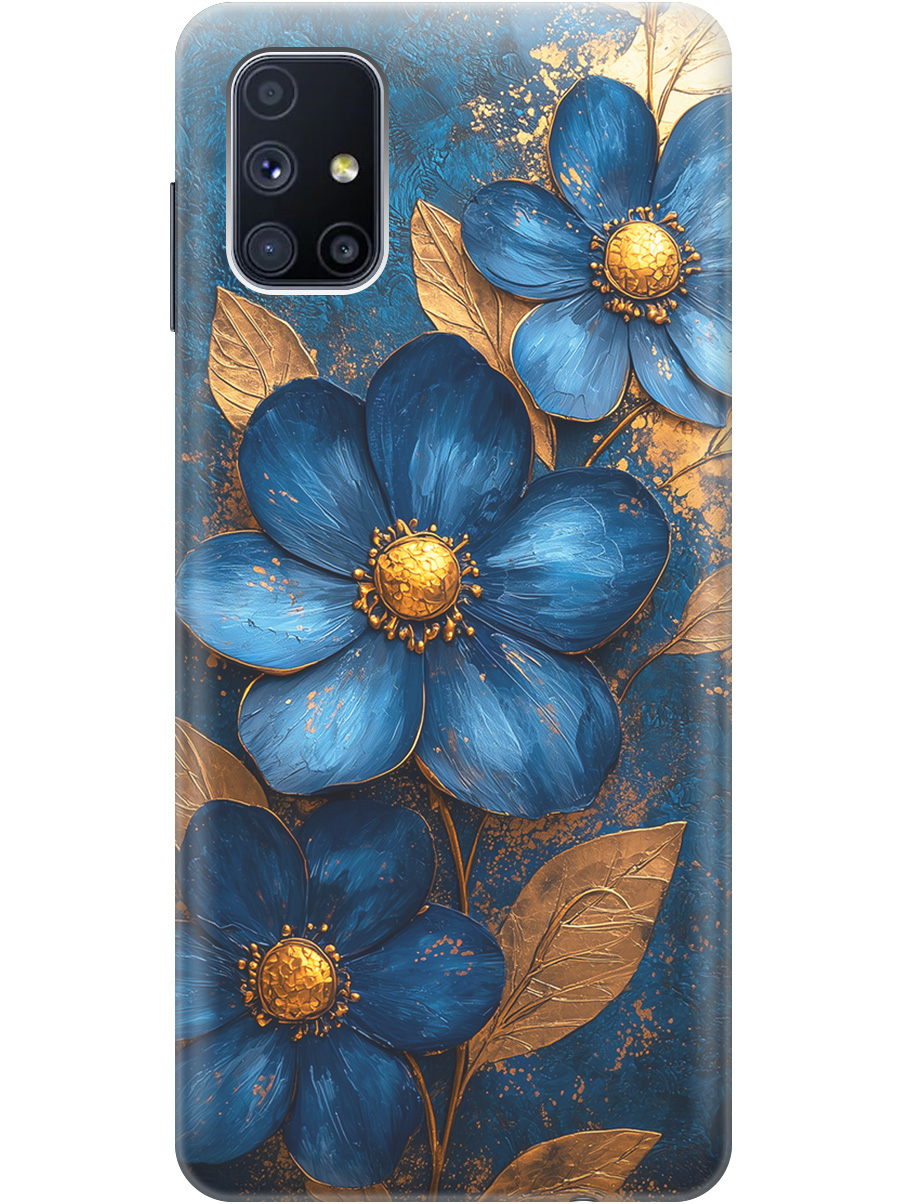 Силиконовый чехол на Samsung Galaxy M51 с принтом "Синие цветы, золотые листья", Прозрачный;золотистый;синий, 723412523
Силиконовый чехол на Samsung Galaxy M51 с принтом "Синие цветы, золотые листья", Прозрачный;золотистый;синий, 723412523