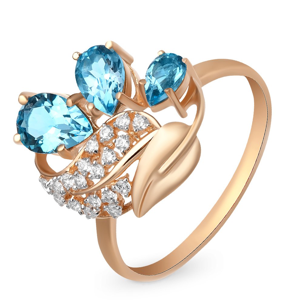 Кольцо женское из красного золота с топазом, фианитом 585Gold 201012721, р. 18,5, 201012721
Кольцо женское из красного золота с топазом, фианитом 585Gold 201012721, р. 18,5, 201012721
