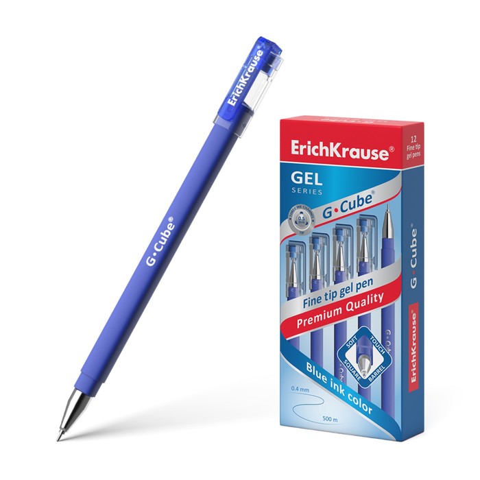 Ручка гелевая ErichKrause G-Cube, чернила синие, узел 0.5 мм, с покрытием Soft Touch, с кв
Ручка гелевая ErichKrause G-Cube, чернила синие, узел 0.5 мм, с покрытием Soft Touch, с кв