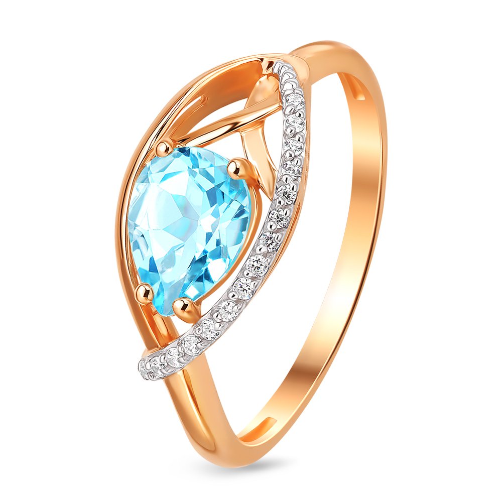 Кольцо женское из красного золота с топазом, фианитом 585Gold 201012150, р. 18, 201012150
Кольцо женское из красного золота с топазом, фианитом 585Gold 201012150, р. 18, 201012150