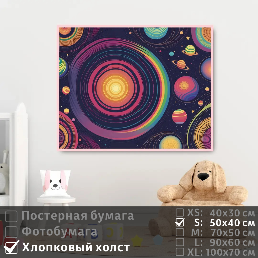 Постер на холсте ПолиЦентр Космическая абстракция красочных планет 50х40 см, КосмическаяАбстракцияКрасочныхПланет
Постер на холсте ПолиЦентр Космическая абстракция красочных планет 50х40 см, КосмическаяАбстракцияКрасочныхПланет