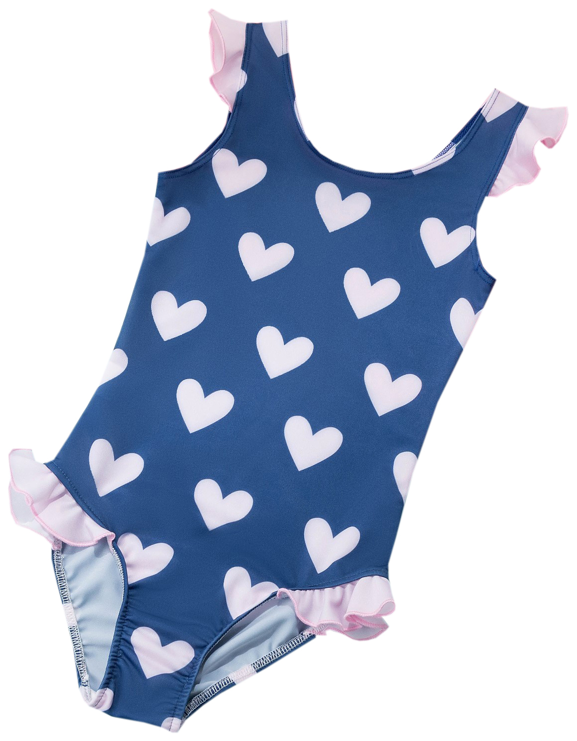 фото Купальник детский kaftan сердечки, рост 122-128 (34), синий