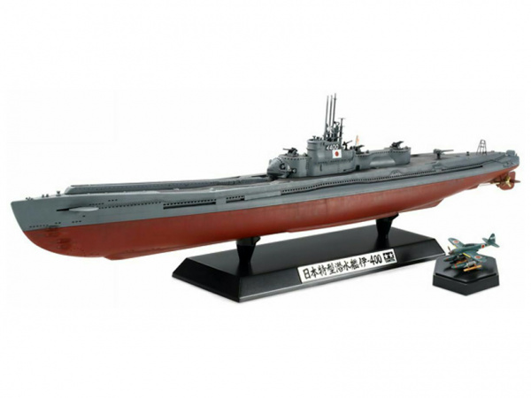 фото Сборная модель tamiya японская подводная лодка i-400 78019 с подставкой, 3 самолета seiran