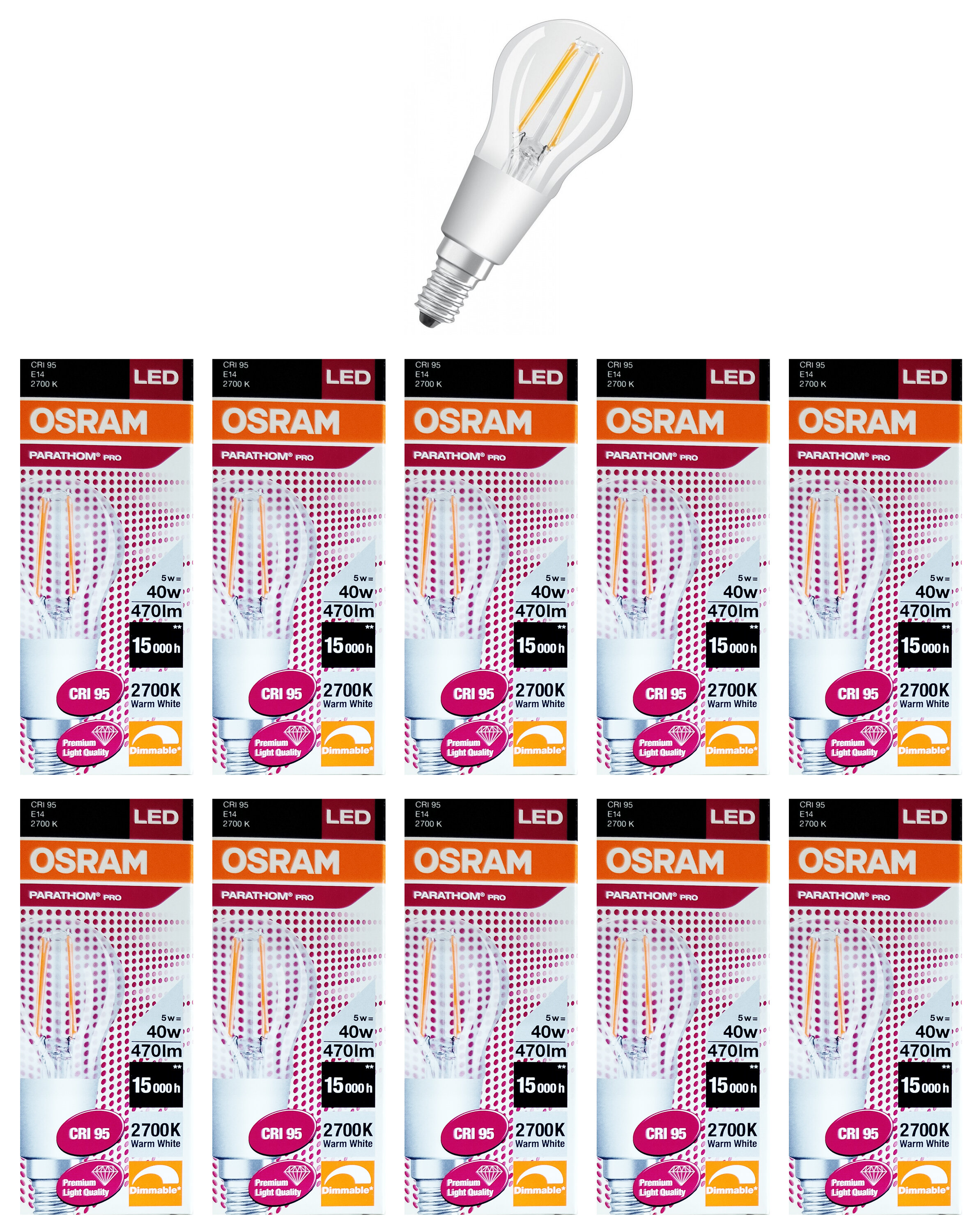 Лампочка светодиодная OSRAM Шар P E14 5Вт 220В 470Лм 3000К Теплый белый Филаментная. 10шт, Шар P E14 5Вт 220В 470Лм 3000К Филамент Диммируемая
Лампочка светодиодная OSRAM Шар P E14 5Вт 220В 470Лм 3000К Теплый белый Филаментная. 10шт, Шар P E14 5Вт 220В 470Лм 3000К Филамент Диммируемая