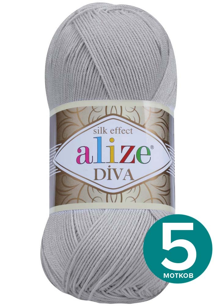 Пряжа Alize Diva (Ализе Дива) - серый (355), 100 г / 350 м (100% микрофибра акрил) - 5 шт, Divа klubоk.shор
Пряжа Alize Diva (Ализе Дива) - серый (355), 100 г / 350 м (100% микрофибра акрил) - 5 шт, Divа klubоk.shор