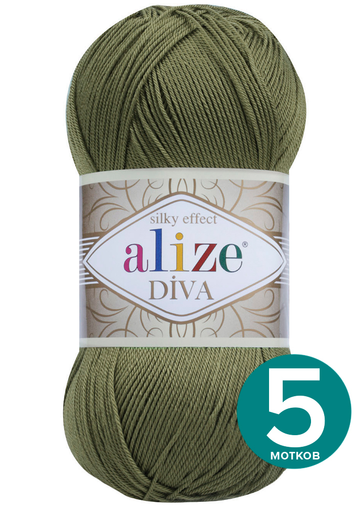 Пряжа Alize Diva (Ализе Дива) - хаки (273), 100 г / 350 м (100% микрофибра акрил) - 5 шт, Divа klubоk.shор
Пряжа Alize Diva (Ализе Дива) - хаки (273), 100 г / 350 м (100% микрофибра акрил) - 5 шт, Divа klubоk.shор