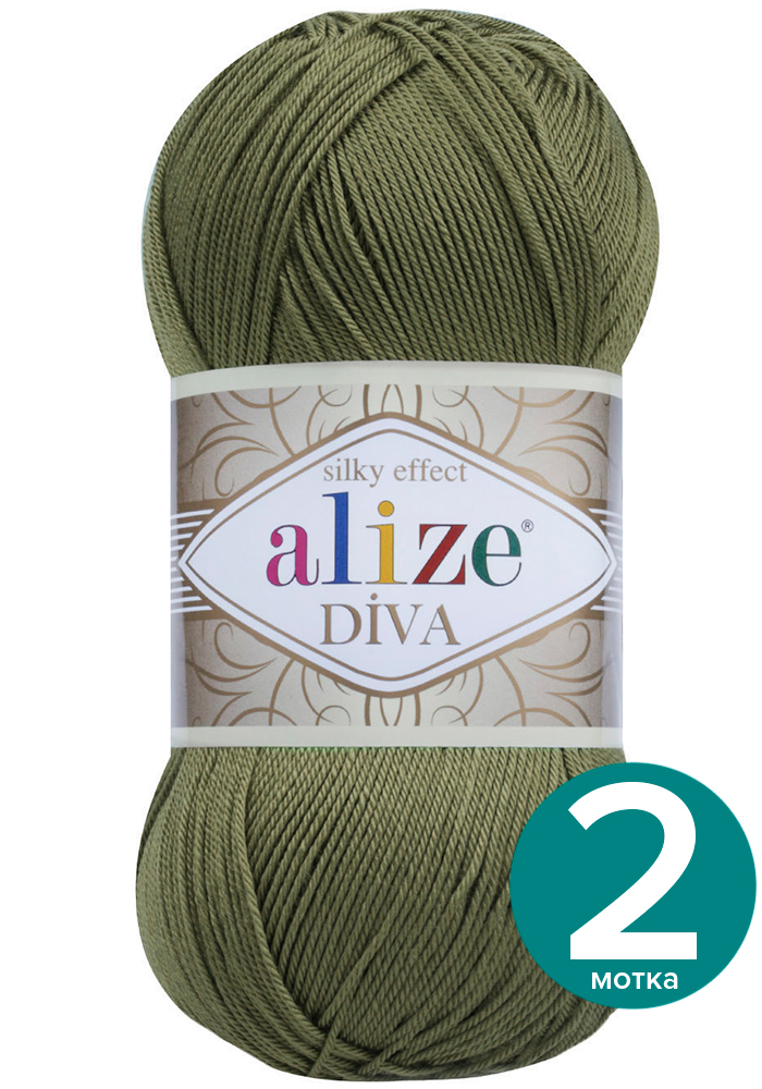 Пряжа Alize Diva (Ализе Дива) - хаки (273), 100 г / 350 м (100% микрофибра акрил) - 2 шт, Divа klubоk.shор
Пряжа Alize Diva (Ализе Дива) - хаки (273), 100 г / 350 м (100% микрофибра акрил) - 2 шт, Divа klubоk.shор