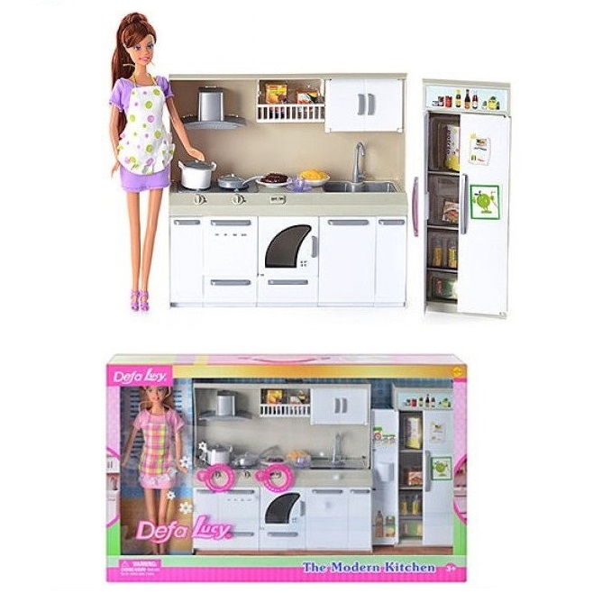 фото Игровой набор defa lucy кукла с кухонным гарнитуром, в ассортименте 6085