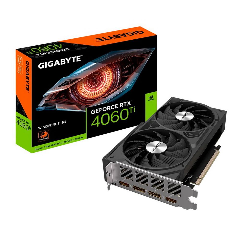 Видеокарта Gigabyte NVIDIA GeForce RTX 4060 Ti WINDFORCE (GV-N406TWF2-16GD), GeForce RTX 4060 Ti WINDFORCE
Видеокарта Gigabyte NVIDIA GeForce RTX 4060 Ti WINDFORCE (GV-N406TWF2-16GD), GeForce RTX 4060 Ti WINDFORCE