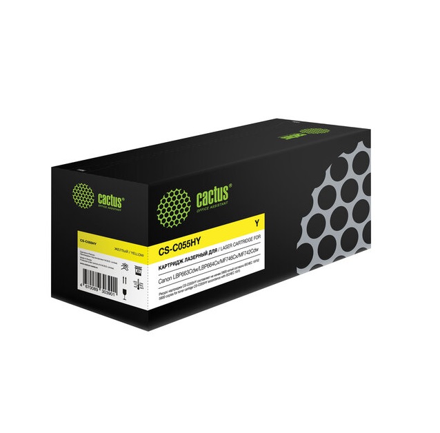 Картридж лазерный CACTUS (CS-C055HY) для Canon LBP663Cdw/664Cx/MF746Cx/742Cdw, желтый, рес
Картридж лазерный CACTUS (CS-C055HY) для Canon LBP663Cdw/664Cx/MF746Cx/742Cdw, желтый, рес