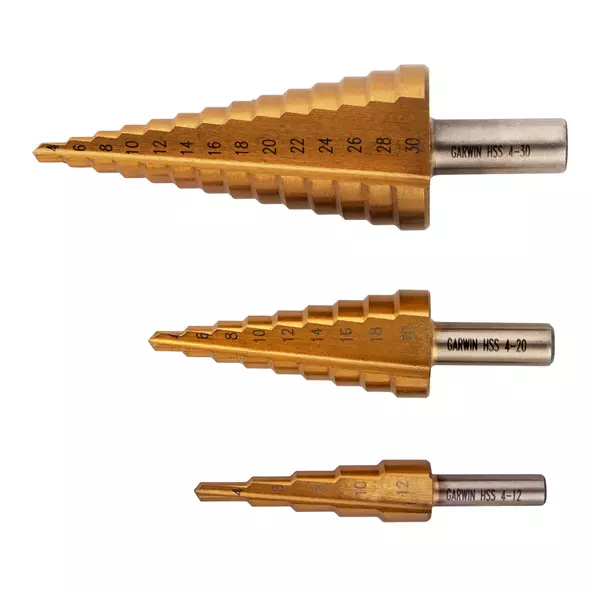 GARWIN INDUSTRIAL 102550-4-12*4-30 Набор ступенчатых сверл 4-12, 4-20, 4-30 мм, HSS, TiN, 102550-4-12*4-30
GARWIN INDUSTRIAL 102550-4-12*4-30 Набор ступенчатых сверл 4-12, 4-20, 4-30 мм, HSS, TiN, 102550-4-12*4-30