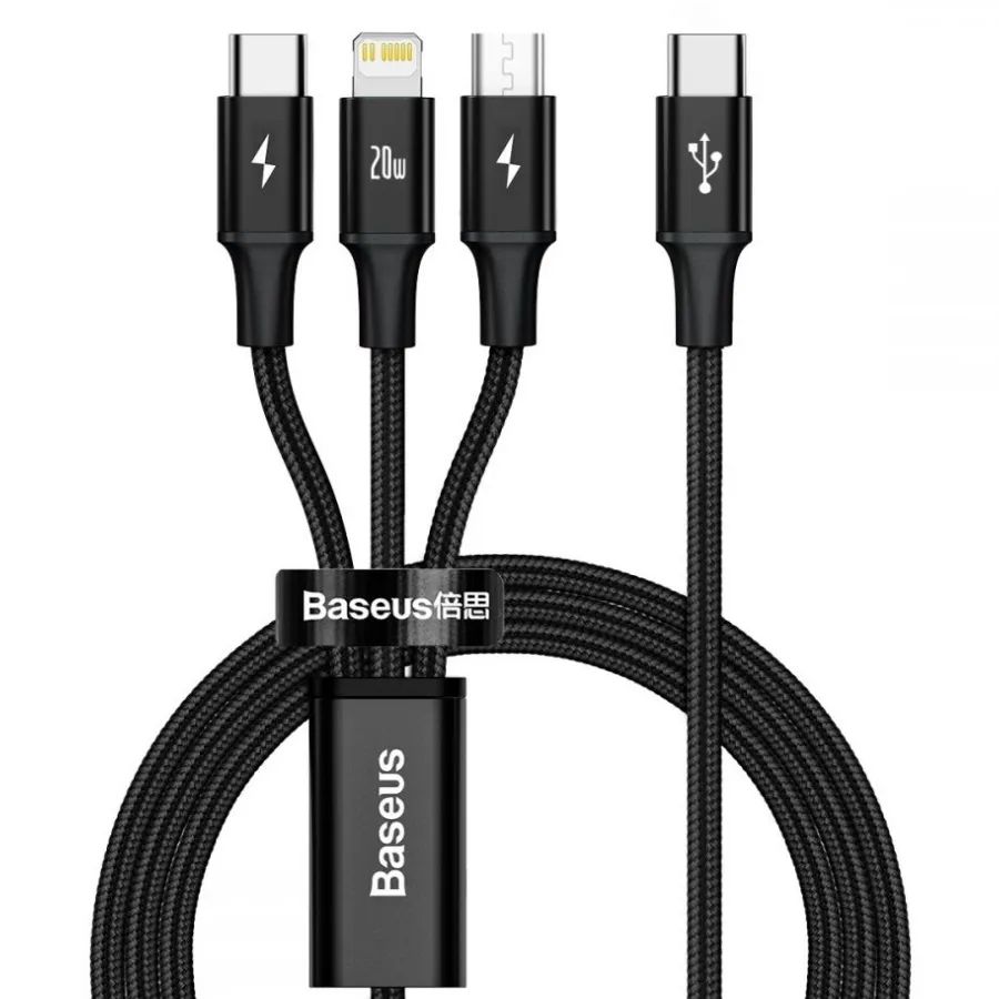 Кабель USB Type-C - micro USB 2.0 B +Lightning +Type-C 1.5м PD20W - Черный (CAMLT-SC01)
Кабель USB Type-C - micro USB 2.0 B +Lightning +Type-C 1.5м PD20W - Черный (CAMLT-SC01)