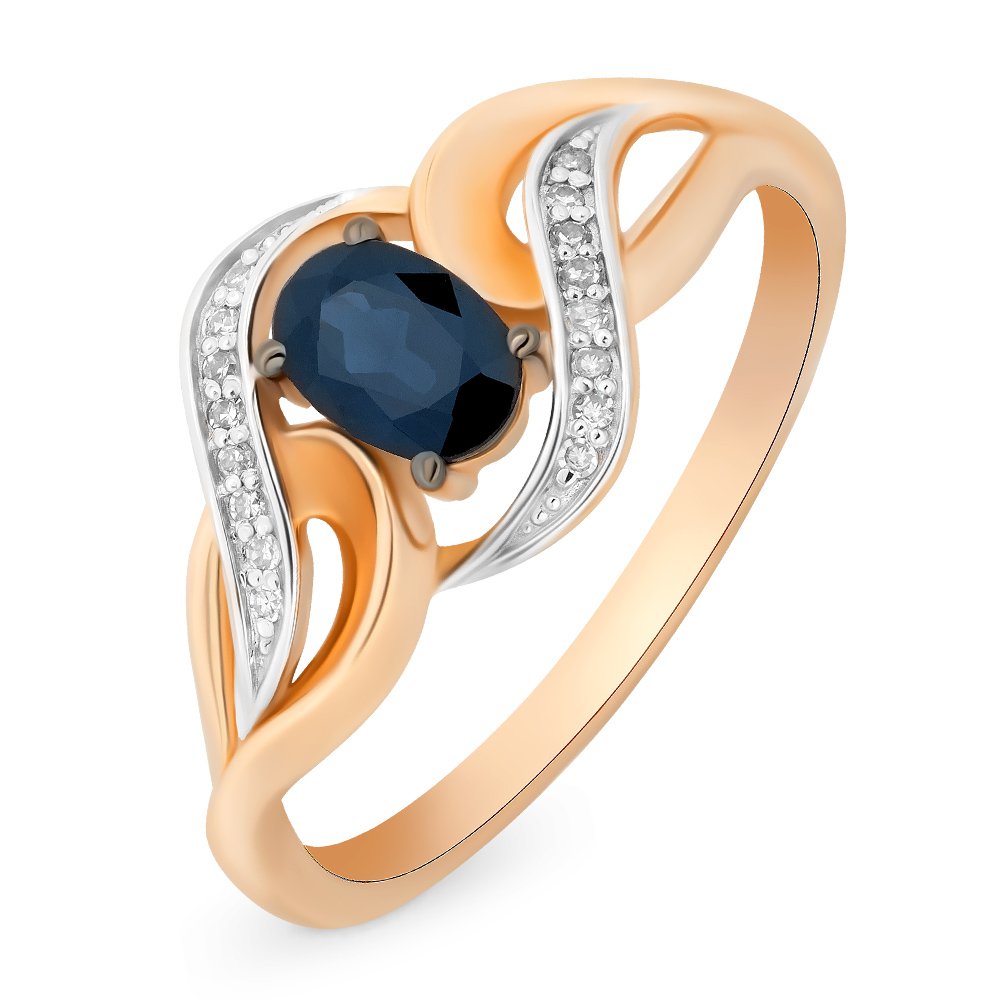 Кольцо женское из красного золота с сапфиром, бриллиантом 585Gold 101010017, р. 17,5, 101010017
Кольцо женское из красного золота с сапфиром, бриллиантом 585Gold 101010017, р. 17,5, 101010017