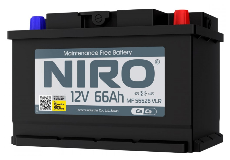 Батарея аккумуляторная (АКБ) NIRO 56626 L 66Ah 12V 430-470A EN 242x175x190 прямой полярнос, 56626 L
Батарея аккумуляторная (АКБ) NIRO 56626 L 66Ah 12V 430-470A EN 242x175x190 прямой полярнос, 56626 L