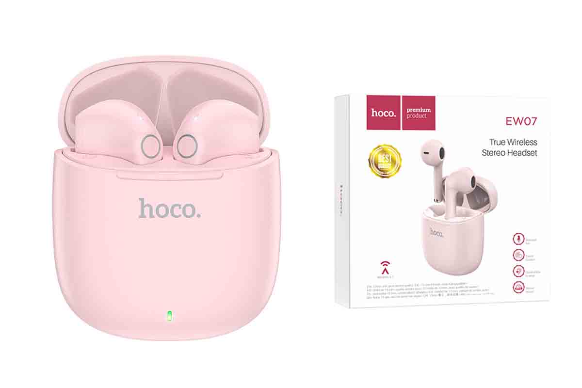 фото Беспроводные наушники hoco ew07 300mah розовые
