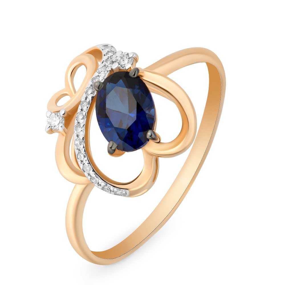 Кольцо женское из красного золота с сапфиром, бриллиантом 585Gold 101010013, р. 16,5, 101010013
Кольцо женское из красного золота с сапфиром, бриллиантом 585Gold 101010013, р. 16,5, 101010013