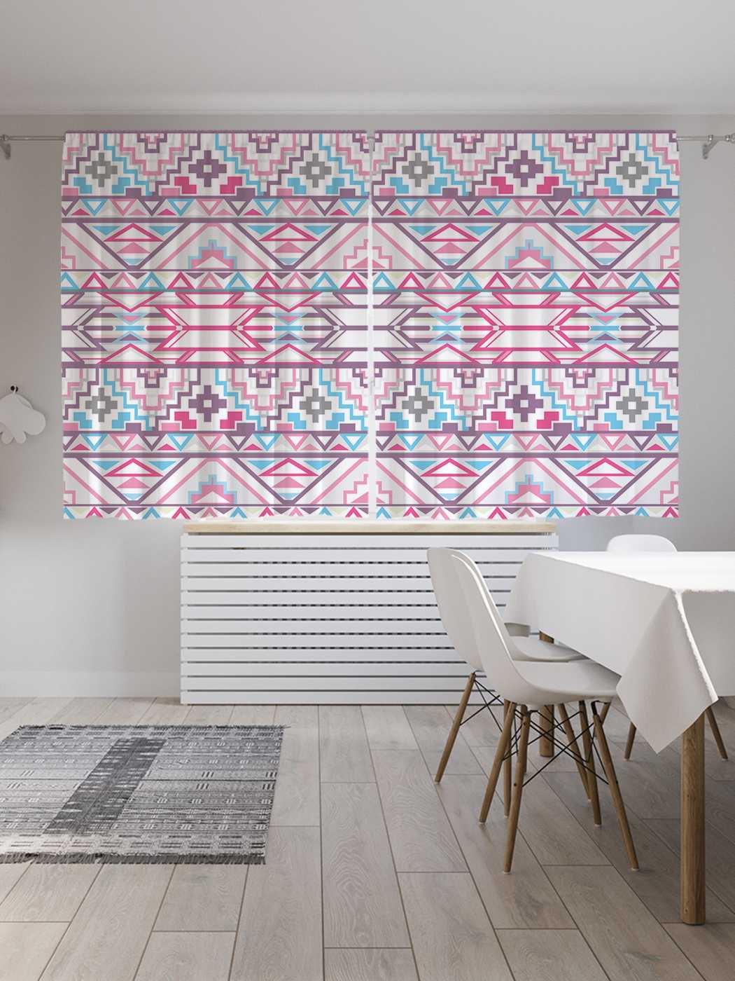 фото Шторы с фотопечатью joyarty "геометрический ажур" из сатена, 290х180 см