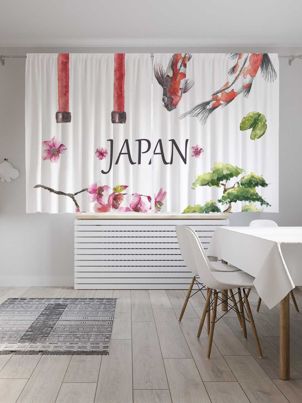 фото Шторы с фотопечатью joyarty "особенности японии" из сатена, 290х180 см