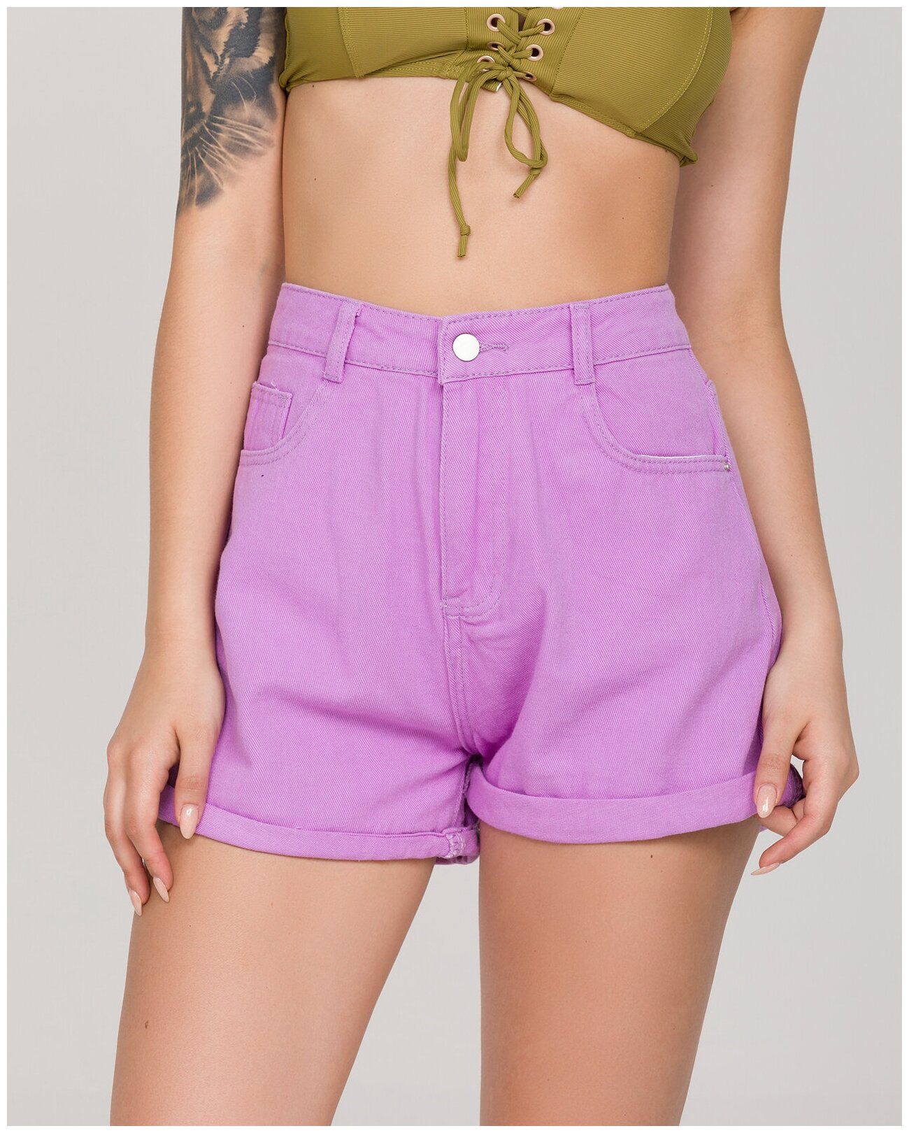 фото Джинсовые шорты женские katomi 100002191 фиолетовые 38